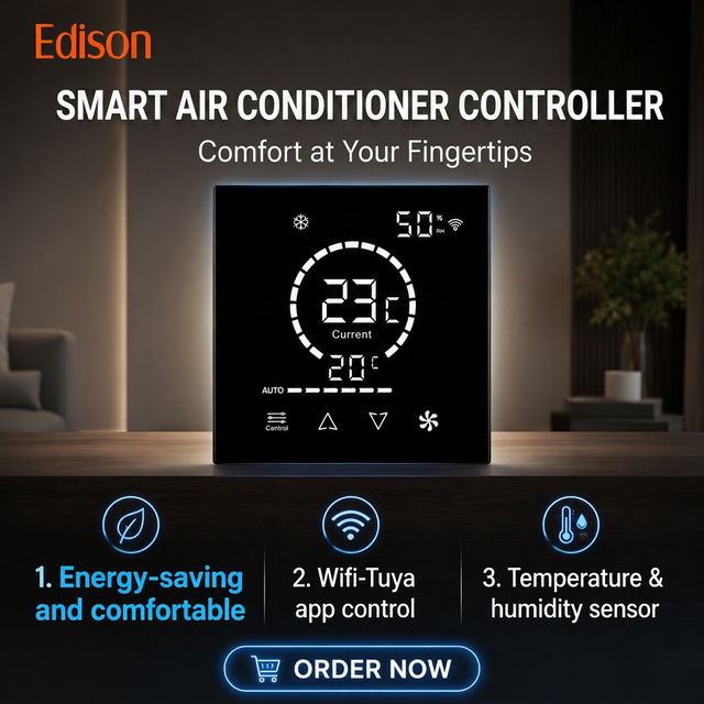 Smart Home Thermostat Rectangle Flexible PVC Air Conditioner Controller with Wifi for School & Hospital Smart Technology Heating