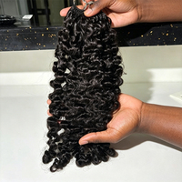 Offre Spéciale Cheveux Humains au Crochet Ondulés Profonds # Lot de Cheveux au Crochet Pré-Séparés Miracle Knots Couleur 1B pour Femmes