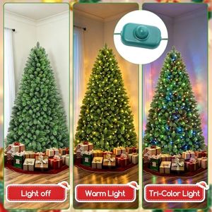 Luxury Pre-Lit PVC Pine Needle Christmas <b>Tree</b> <b>LED</b> <b>Lights</b> Foldable Design Outdoor Use High Quality Standing Base-New - Product Image 3