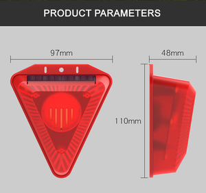 Détecteur de mouvement à lumière stroboscopique solaire <span class=keywords><strong>alarme</strong></span> solaire extérieure 129db sécurité sonore sirène lumineuse IP65 étanche contrôle Animal - Product Image 3