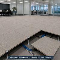 Plancher surélevé en ciment GRC 500x500x26mm, charge concentrée 2950N, sans poutre de liaison, support à quatre coins, OEM ODM SENMAI, moderne, CE