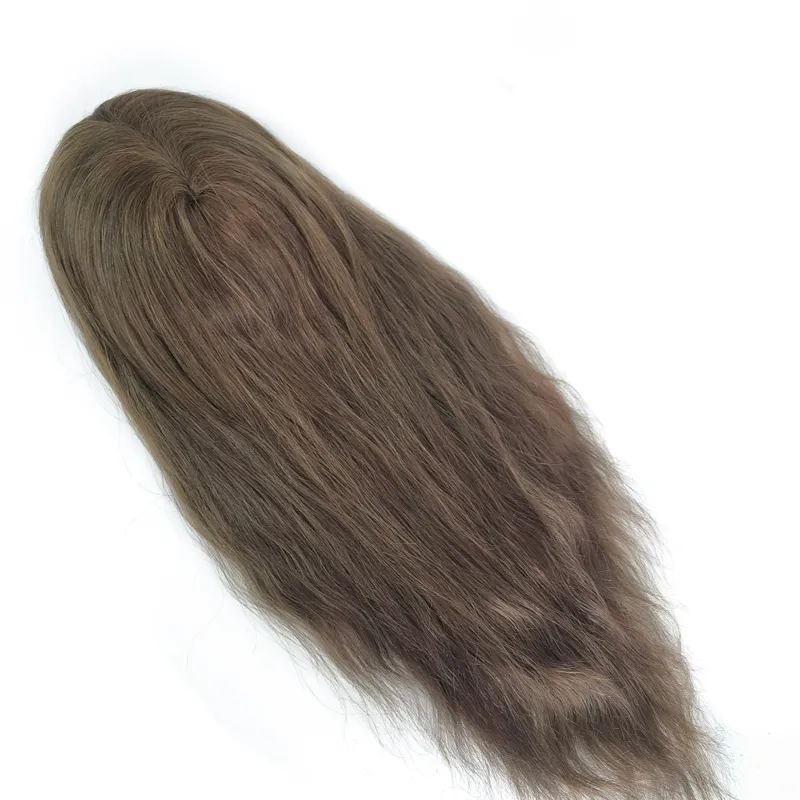 Peluca de cabello Remy virgen de cualquier Color, pelo elegante con Base de encaje, piel fina circular, peluquín personalizado