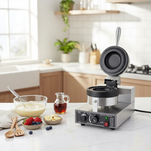 Machine à gaufres coréenne professionnelle chauffante pour hamburgers, gaufrettes et cornets de crème glacée - Product Image 1