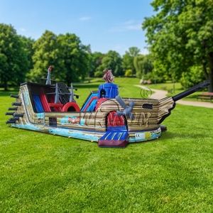 WINSUN Parque de Atracciones Comercial Inflable con Tobogán, Temática de Barco <span class=keywords><strong>Pirata</strong></span>, Parque Infantil al Aire Libre, Juguetes de Alquiler para Niños - Product Image 1