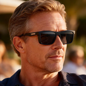 แว่นกันแดดโพลาไรซ์ทอม เดวีส์ สแควร์สำหรับผู้ชาย กรอบสีดำ ป้องกันรังสียูวี 400 สำหรับใช้งานกลางแจ้ง ประเภท 3 ที่บังแดด พลาสติกและโลหะ - Product Image 2