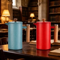 Cafetière à piston moderne avec verre borosilicate, filtre en acier inoxydable et couvercle en plastique PP pour usage domestique