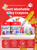 Juego de Pasteles al Óleo Suaves No Tóxicos Kuelox para Niños, 16/24/36 Colores Brillantes, Textura Suave de Parafina, Dibujo Creativo y Coloreado