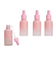 Flacon compte-gouttes rose en verre dépoli personnalisé avec impression sérigraphique pour huiles essentielles rechargeables pour diffuseur d'ambiance