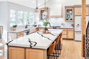 Dalle de comptoir Koris HW6813-1 3660*760 12 mm d'épaisseur, motif marbre noir, plaque en acrylique à surface solide pour comptoir de cuisine - Product Image 2