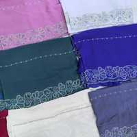 Meilleure vente du marché : Voile en mousseline de soie avec bordure brodée de sequins géométriques, châle scintillant pour occasions, foulard pour l'Afrique de l'Ouest (vente en gros)