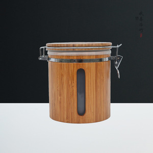 <b>Bamboo</b> Airtight Jar Wooden Lid Cylinder Shape Storage <b>Container</b> For Tea And Food Preservation - Product Image 5