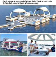 Nouveau Design Île de Bain Gonflable Salon Flottant Radeau Flottant Plateforme Flottante pour Jet Ski avec Tente
