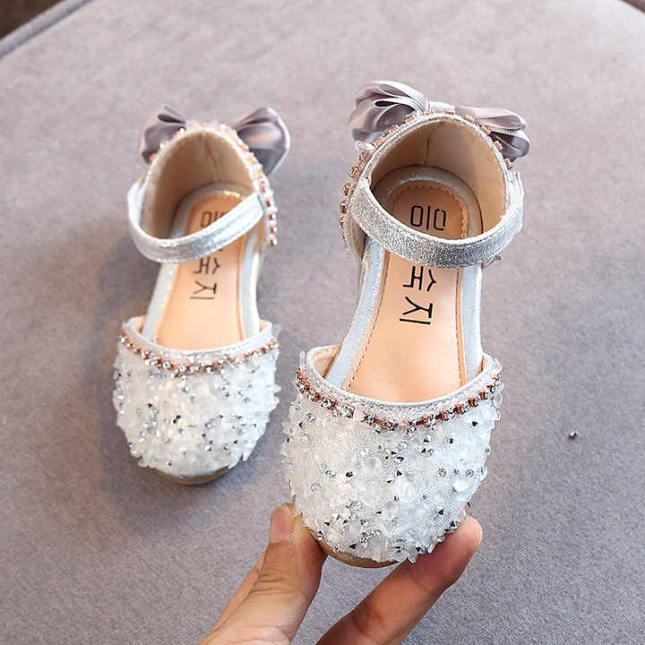 Chaussures Bébé Fille Premier Pas - Cuir Souple Antidérapant - Pour Cérémonie/Mariage - Avec Bandeau