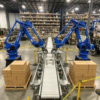 Robot industriel à 4 axes pour charges lourdes, Yaskawa PL320, robot de palettisation, charge utile 320 kg, poste de travail robotique pour la logistique