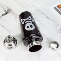 OEM Custom Logo 1L Gebrande Decal Glazen Vintage Cocktailshaker 3-delig 304 RVS Ingebouwde Zeef Cobbler Shaker