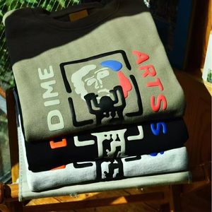 OEM 100% Cotton Plain Oversized 280GSM Tee Drop Shoulder Heavyweight T-shirt Custom 3D Foam Puff Print Logo <b>Tshirts</b> for Men - Product Image 2
