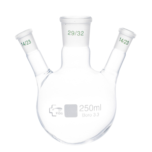 HDA Lab Borosil 3,3 Frasco <span class=keywords><strong>de</strong></span> ebullición <span class=keywords><strong>de</strong></span> vidrio Tres cuellos Frasco <span class=keywords><strong>de</strong></span> <span class=keywords><strong>fondo</strong></span> <span class=keywords><strong>redondo</strong></span> 1000ml - Product Image 2