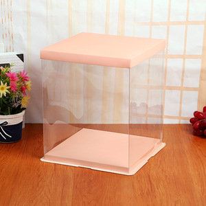 21.5*30 cm temizle beyaz kek kutusu için 8 inç <span class=keywords><strong>2</strong></span> katmanlı doğum günü pastası parti hediye paketi Caja De Pastel - Product Image 4