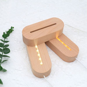 Wholesale customized decorative oval mini clear <b>led</b> <b>light</b> christmas cloche borosilicate glass display dome craft with wood base - Product Image 2