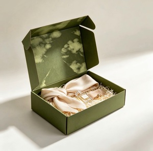 Caja de Cartón Corrugado de Lujo, Personalizada con Impresión Interior Completa, Logotipo Personalizado, Superficie Mate Texturizada, Empaque Premium para Regalos - Product Image 1
