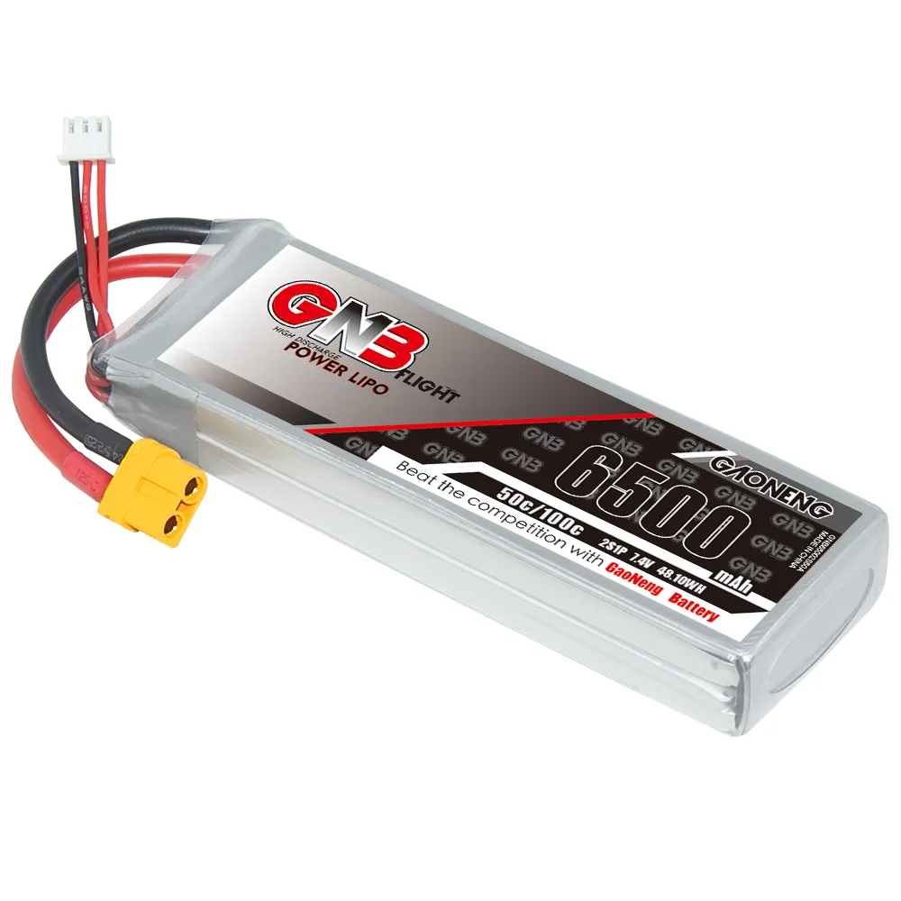 GNB GAONENG 2S 6500mah 7.4V 50C 100C XT60 RC LiPo Battery Soft Pack Drone Car Boat Truck