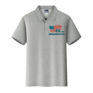 Polo personnalisé pour hommes en relief 100 coton T-shirt impression lavage T-shirts de créateur pour le 4 juillet - Product Image 6