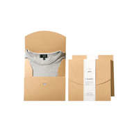 Boîte à vêtements pliable en papier kraft écologique personnalisée, emballage en carton durable, laminage mat pour t-shirts, chaussettes