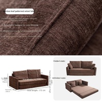 Ensemble de canapés en tissu minimaliste moderne, accoudoirs en bois massif, un siège, canapé-lit en mousse haute densité, pliable, amovible, lavable