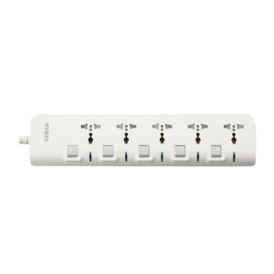 5 prese di corrente universale con il commutatore separato, indicatore luminoso separato, con sicurezza dei bambini, protezione di sovraccarico - Product Image 2