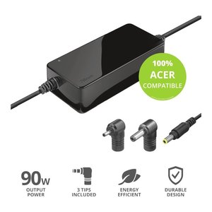 Alimentatore per Acer Multi <b>plug</b> MAXO Black 90W 23391 - Product Image 3