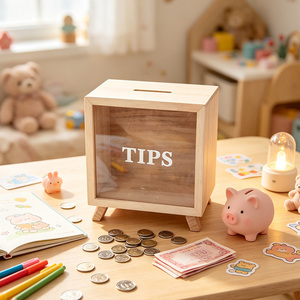 <span class=keywords><strong>Caja</strong></span> <span class=keywords><strong>de</strong></span> sombras <span class=keywords><strong>de</strong></span> madera pequeña personalizada, vitrina transparente para filetes <span class=keywords><strong>de</strong></span> cerdo, hucha, con marco, utilizada para guardar monedas y efectivo - Product Image 5