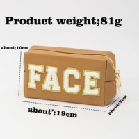 Trousse de Maquillage Préppy en Cuir PU Nude, Sacs de Voyage Imperméables Frais pour Cheveux, Visage et Peau, Organisateur Cosmétique, Sacs de Toilette de Voyage