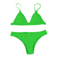 Nouveau maillot de bain micro bikini tendance rouge uni, ensemble 2 pièces push-up avec dos nu, réversible, respirant, pour adultes, 100 % nylon