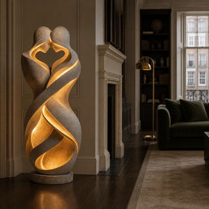 Scultura in Fibra di Vetro a Grandezza Naturale, Figura di Amanti Intrecciati Realizzata a Mano per Sale Matrimoni e Hall - Product Image 3