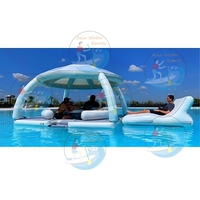 Île flottante gonflable pour parc aquatique, bateau banane commercial en PVC remorquable et ponton de fête pour lac et océan
