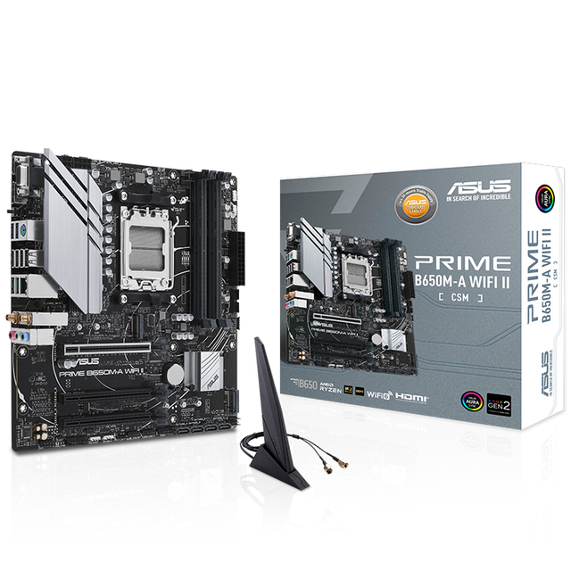 ASU.S PRIME B650M-A WIFI II-CSM Micro-ATX Motherboard With AMD B650 Chipset Support AMD Ryzen 7000 Series Desktop Processors