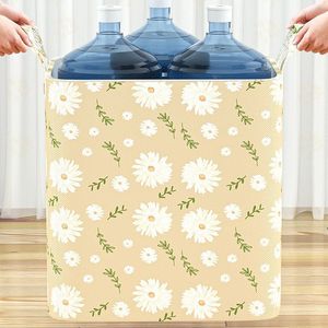 Daisy Patterned Cotton Quilt Storage <b>Bag</b> Large <b>Foldable</b> Breathable With Zipper For Bedroom Clothes Organizer - Product Image 3