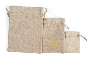Sac de courses écologique en coton et lin recyclable avec logo personnalisé estampé, résistant à l'usure, pour céréales et herbes, idéal comme cadeau - Product Image 4