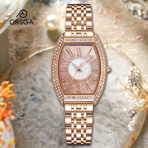 Montre ovale pour femme <span class=keywords><strong>Oushi</strong></span> Jia en alliage sertie de diamants, résistante à l'eau 30M, luxe léger, haut de gamme, quartz or rose - Product Image 2