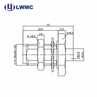 Connecteur femelle SMA LWMC à souder pour. 086 Câble semi-flexible et semi-rigide monté sur panneau (IP67) jusqu'à 18 GHz