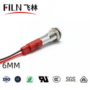FILN-luz indicadora de tablero de distribución IP67 de cabeza plana, 6mm, resistente al agua, 220V, 24V, 12V, lámpara piloto de metal con cable líder, gran oferta - Product Image 5