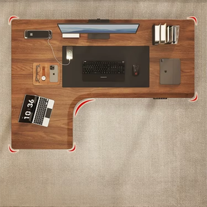 โต๊ะเล่นเกมไฟฟ้ามุมตัว L ขนาด63นิ้วโต๊ะทำงานไฟฟ้าที่ทันสมัยออกแบบตามหลักสรีรศาสตร์ - Product Image 2