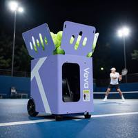 Lanceur de balles de tennis intelligent portable et léger JP-TTV3 Pro avec IA pour entraînement de récupération et jeu, 28 points d'atterrissage, contrôle vocal