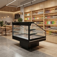 Vitrine réfrigérée ouverte à refroidissement par air pour fruits, yaourts coupés, sandwichs et charcuterie