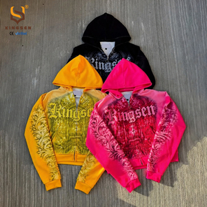 เสื้อฮู้ดดี้โอเวอร์ไซส์ทรงหลวม แบรนด์ OEM สตรีทแวร์ ลายพิมพ์ DTG แบบย้อมสีเอซิด ลุคดิสเทรส ไหล่ตก สำหรับผู้ชาย คอลเลคชั่นฤดูใบไม้ร่วง - Product Image 4