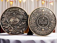 Pièce de monnaie ronde en alliage à thème Prière et Amour, avec logo personnalisé et gravure sur mesure, pour la Saint-Valentin et les anniversaires