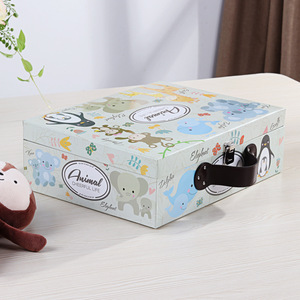 Caja de embalaje personalizada para ropa de bebé, embalaje de cartón rígido con asa, para regalos, venta al por mayor - Product Image 2