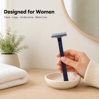 Rasoir jetable pour femmes à double lame en acier inoxydable, rasoir pour le visage et le corps, rasoir à raser doux