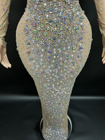 Novance Y2222-CA Produits les plus vendus 2023 Robe de soirée scintillante sexy en strass pour femme Robe de soirée