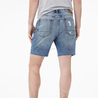 2021 Unisex Solid Button Breathable Super Fly Straight Denim Fitness Damage Washed Plus Size Jeans Shorts Wholesale Custom